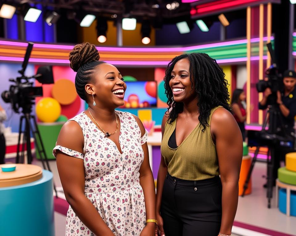 Issa Rae and Yvonne Orji on Insecure Set